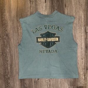 Harley-Davidson Men's Green Sleeveless Shirt